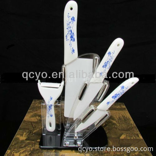 5 pcs colorful acrylic kitchen knife set blocks